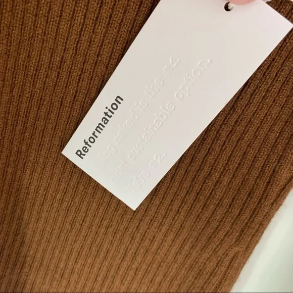 Reformation Cashmere Hart Sweater Cinnamon S NWT - Picture 9 of 12